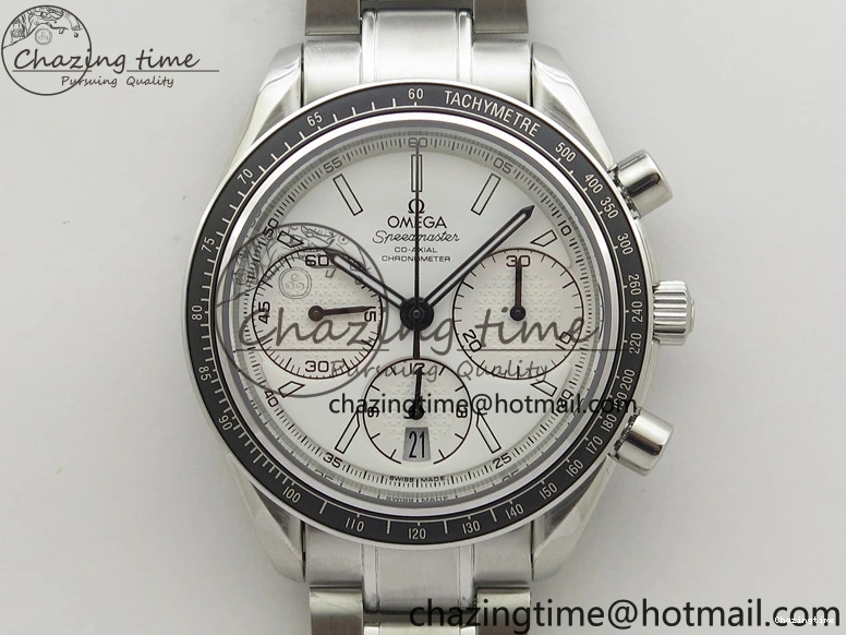 0507 Elegant Speedmaster Racing Master SS HRF 1:1 Best Edition White Dial on SS Bracelet A 7864